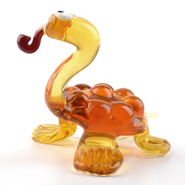 Comical Turtle with Pipe Glass Figurine
