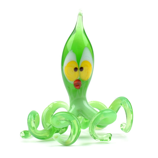 Green Octopus Glass Figurine