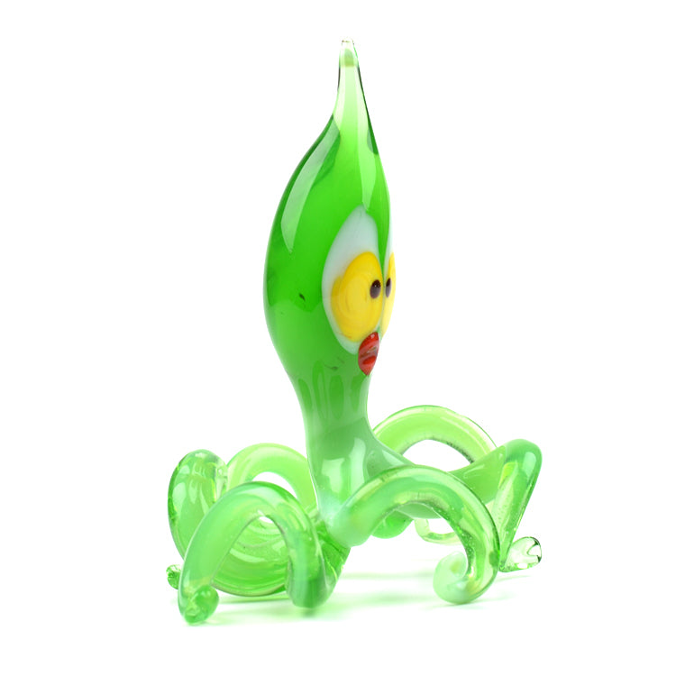 Green Octopus Glass Figurine