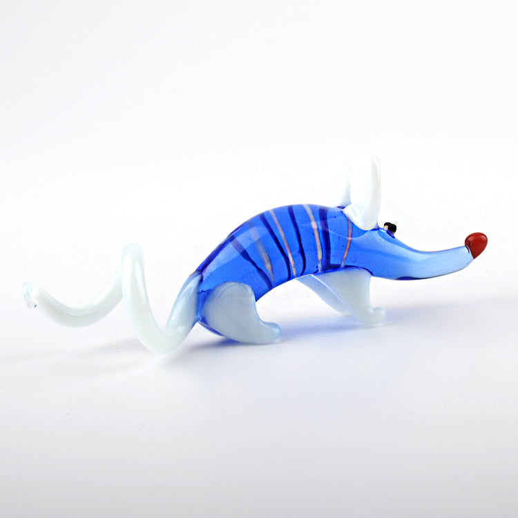 Blue Mouse Glass Figurine
