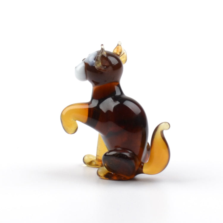 Brown Kitten Glass Figurine