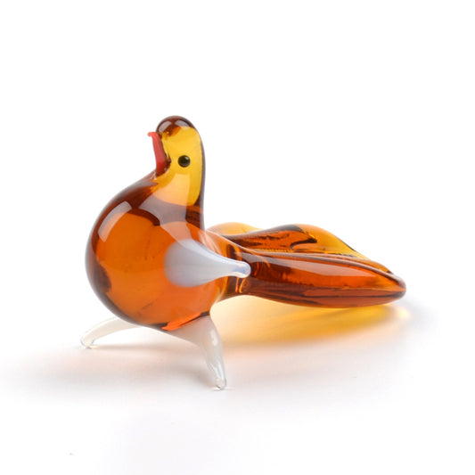 Brown Glass Pigeon Figurine