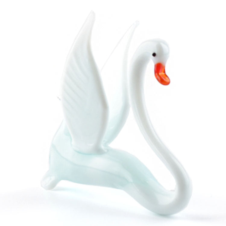 White Swan Glass Figurine