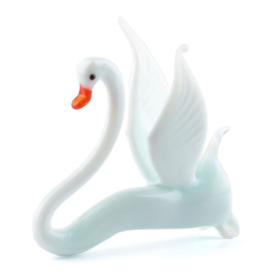 White Swan Glass Figurine