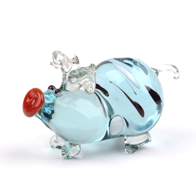 Pot-bellied Pig Glass Figurine