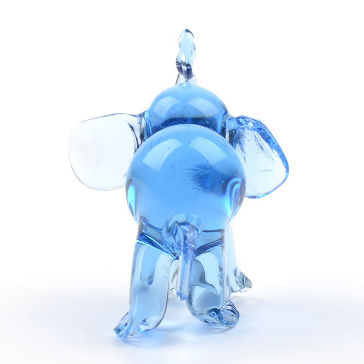 Blue Elephant Glass Figurine