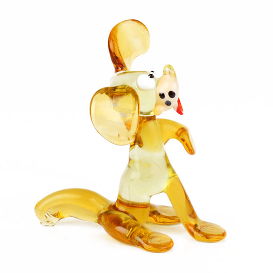 Silly Dog Glass Figurine