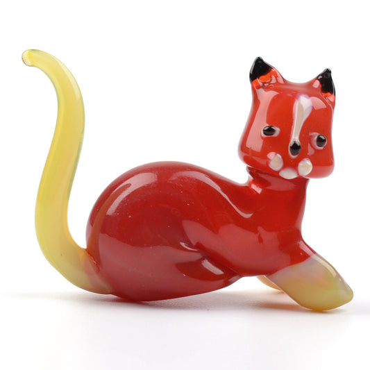 Red Cat Glass Figurine