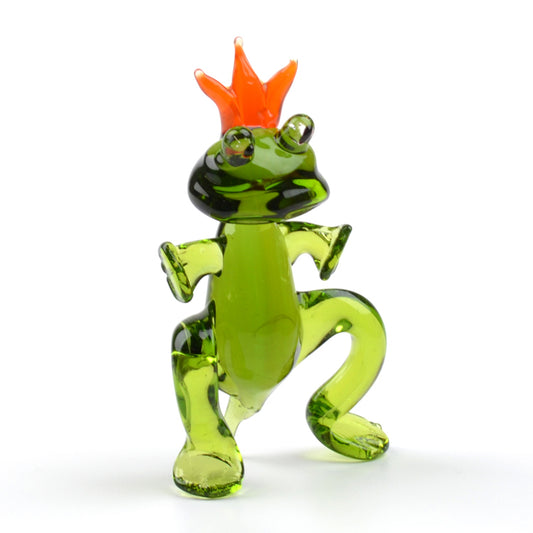 Dancing King Frog Figurine