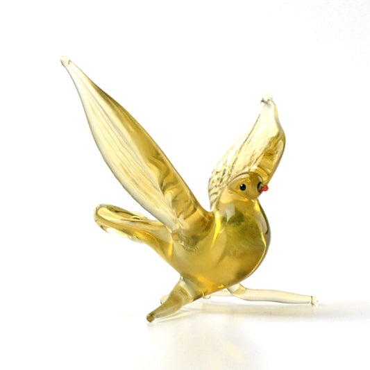 Pigeon in Flight Glass Figurine