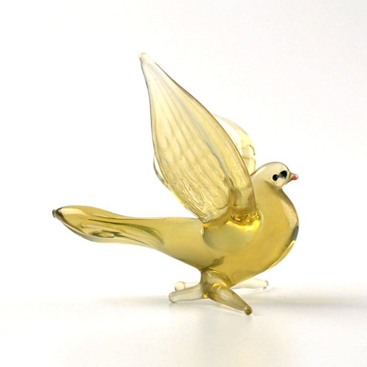 Pigeon in Flight Glass Figurine