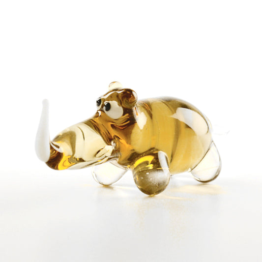 Rhinoceros Glass Figurine