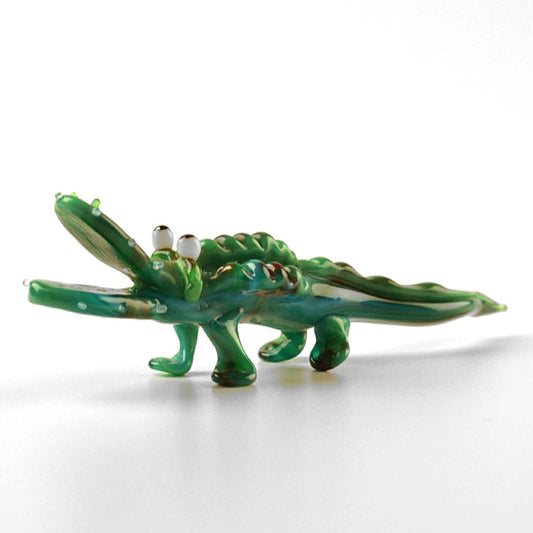 Hungry Alligator Glass Figurine
