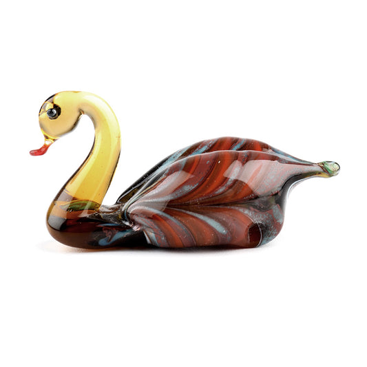 Brown Duck Glass Figurine