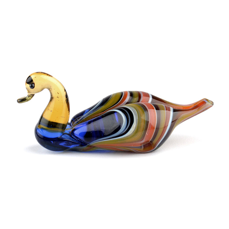 Brown Duck Glass Figurine