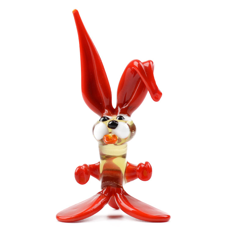 Red Easter Bunny Glass Figurine