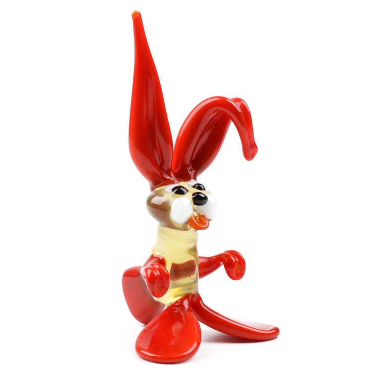 Red Easter Bunny Glass Figurine