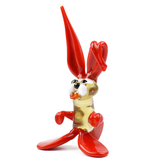Red Easter Bunny Glass Figurine