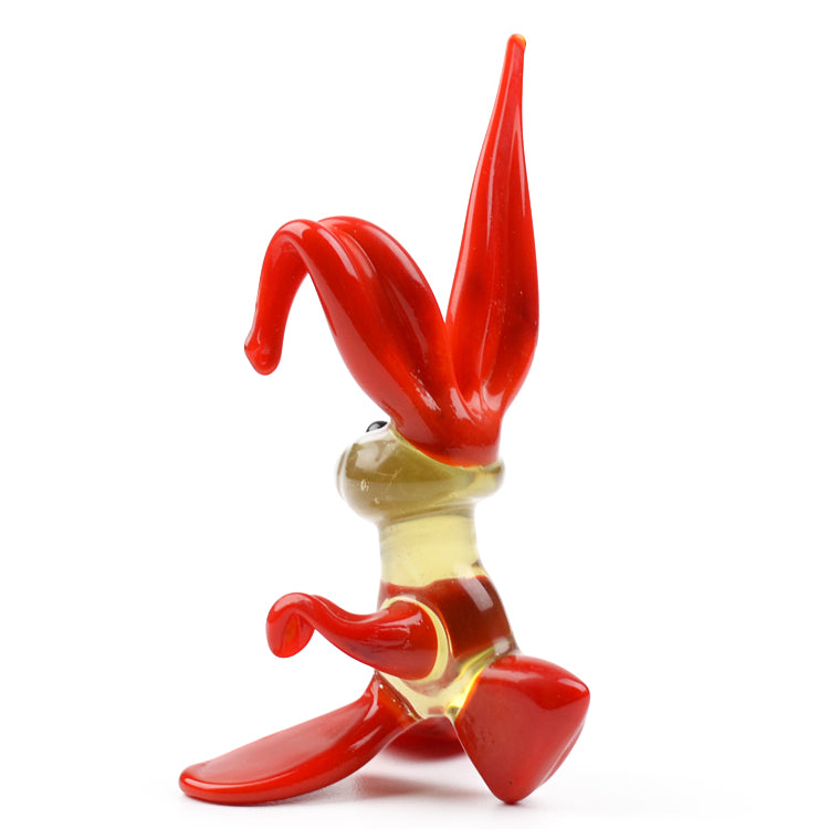 Red Easter Bunny Glass Figurine