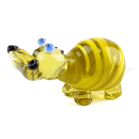 Funny Hippo Glass Figurine