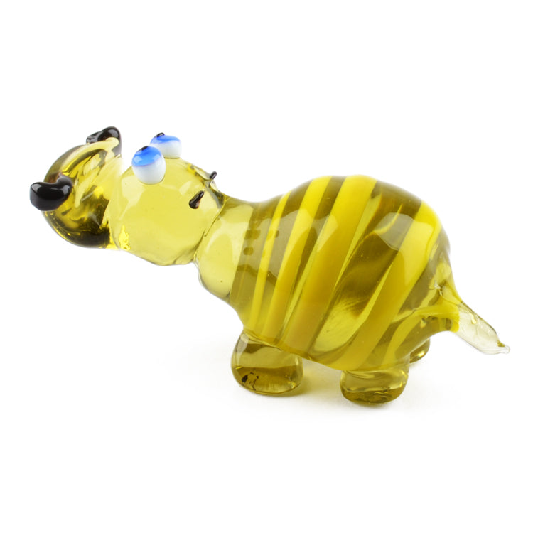 Funny Hippo Glass Figurine
