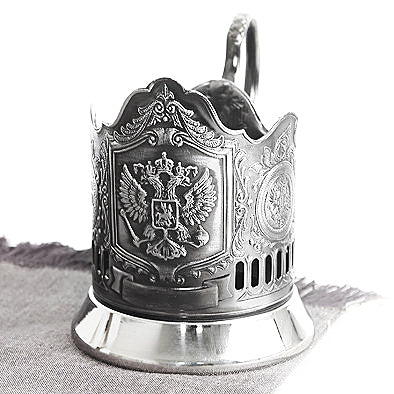 Russian Tea Glass Holder with Russian Crest