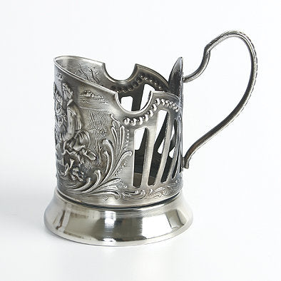Hunters at Rest Nickel Plated Tea Glass Holder