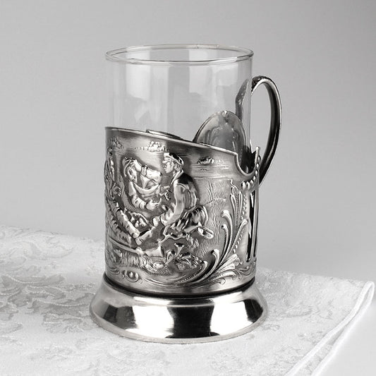 Hunters at Rest Tea Glass Holder Set