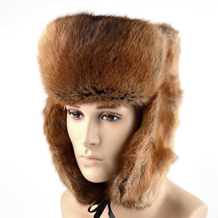 Muskrat Fur Trapper Hat - Natural Fur Winter Headwear