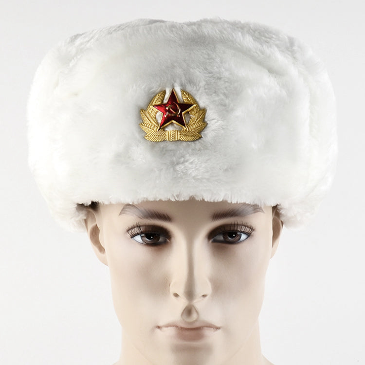 White Russian Shapka Ushanka Hat