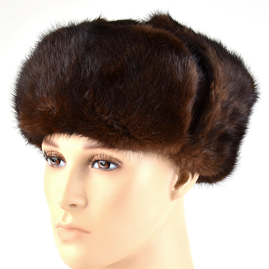 Brown Mink Ushanka Hat