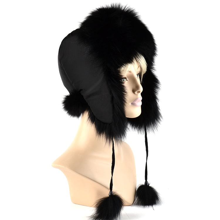 Women's Genuine Fox Fur Aviator Hat