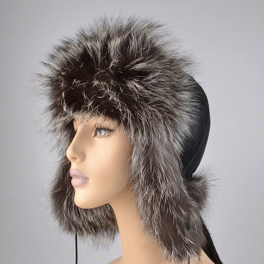 Women's Silver Fox Fur Hat
