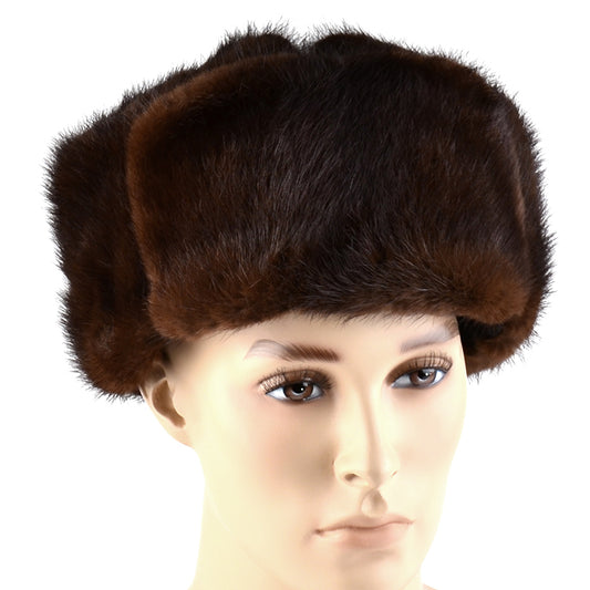 SOLD AS-IS Suede & Mink Fur Ushanka