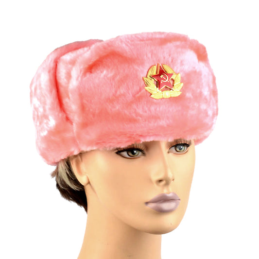 Funky Pink Russian Ushanka Hat