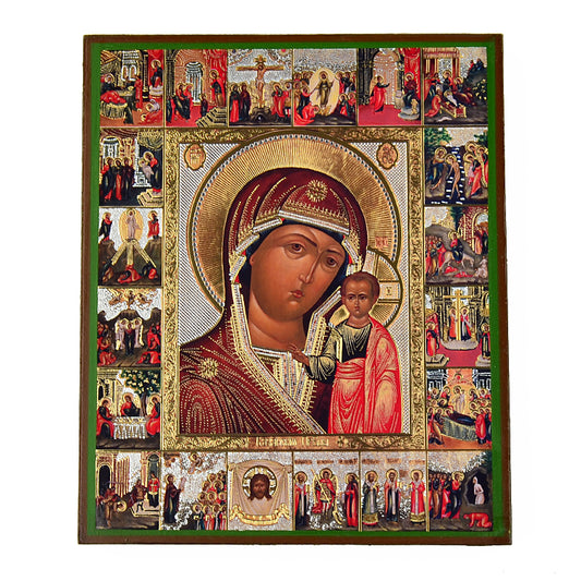 Life of Kazan Virgin Mary and Jesus Icon