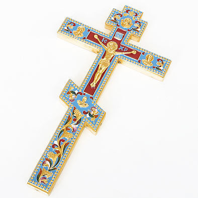 Russian Orthodox Priest Altar Ceremonial Enameled Orthodox Cross