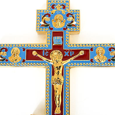 Russian Orthodox Priest Altar Ceremonial Enameled Orthodox Cross