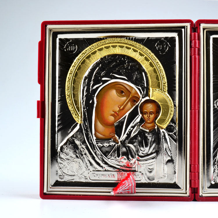 Christ & Virgin Of Kazan Diptych Wedding Icon Set