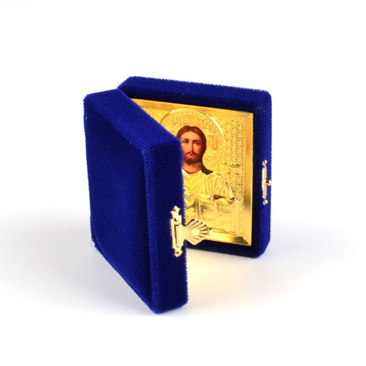 Son Of God & Virgin of Kazan Diptych - Blue