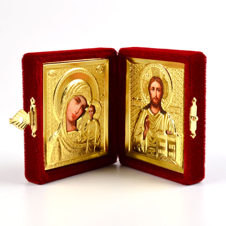 Son Of God & Virgin of Kazan Diptych - Red