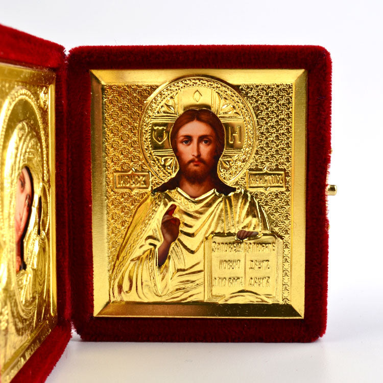 Son Of God & Virgin of Kazan Diptych - Red