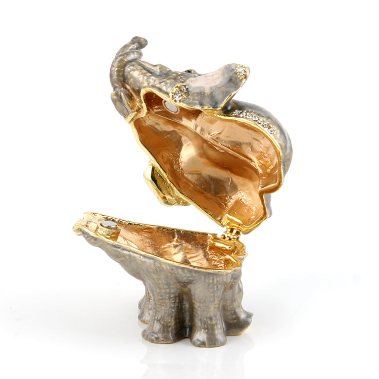 Elephant Couple in Love Trinket Box