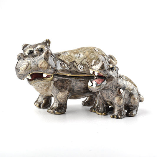 Hippo Family Trinket Box