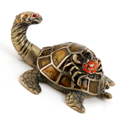 Turtle with Crab Friend Trinket Box