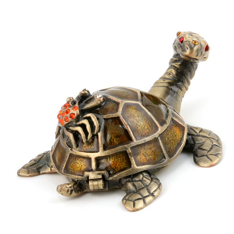 Turtle with Crab Friend Trinket Box