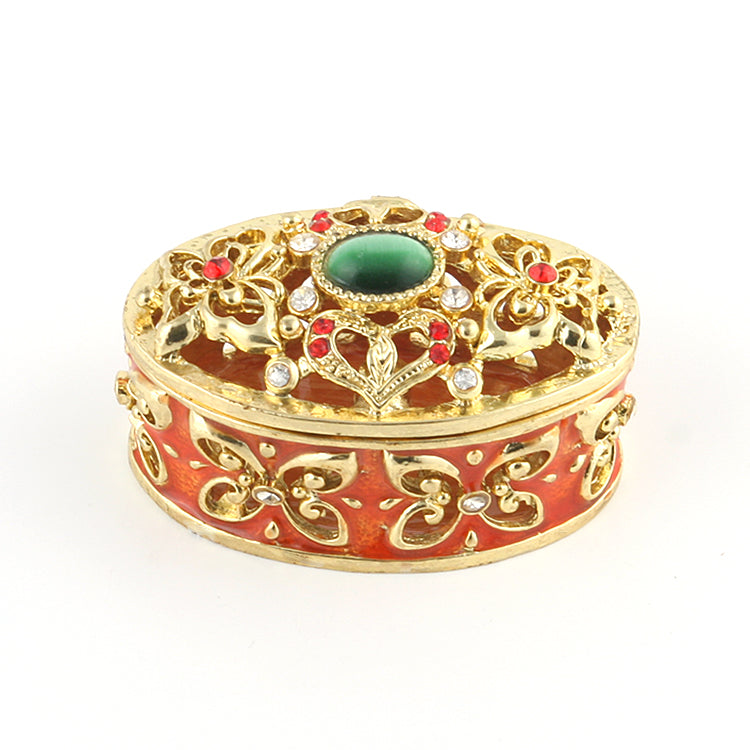 Jewelled Oval Trinket Keepsake Box