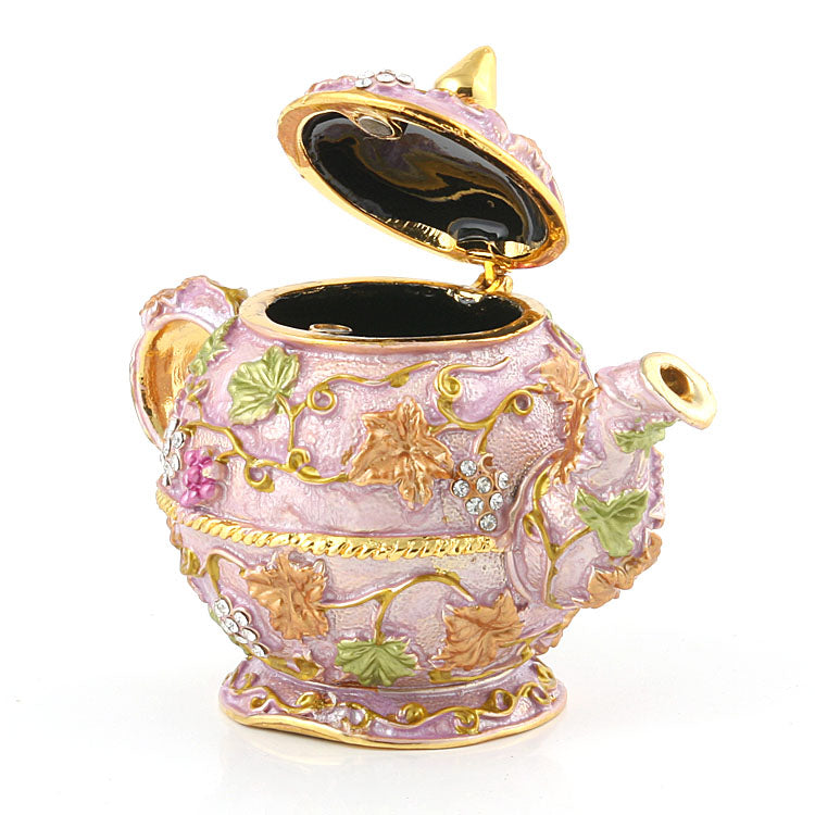 Pink large Teapot Trinket Box