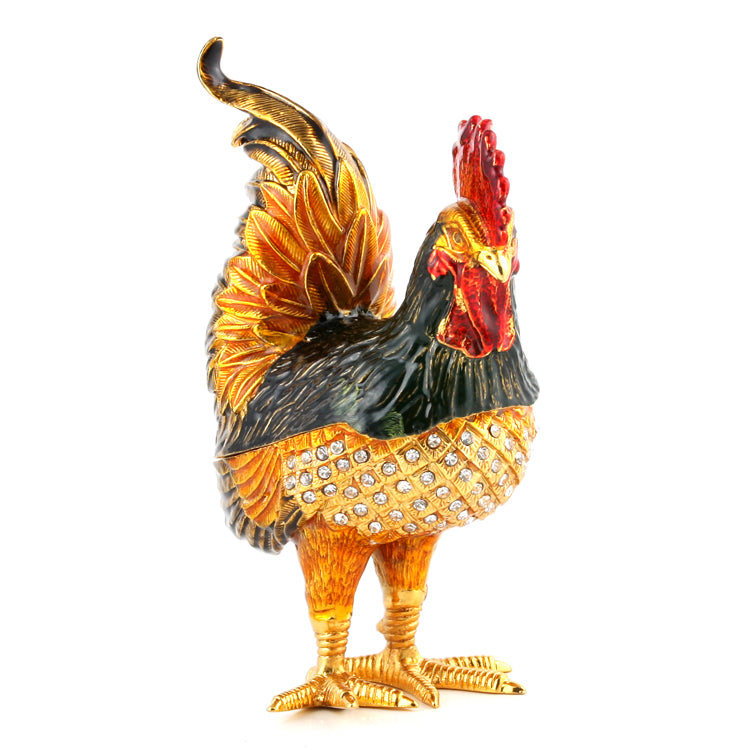 Jeweled Rooster Trinket Box