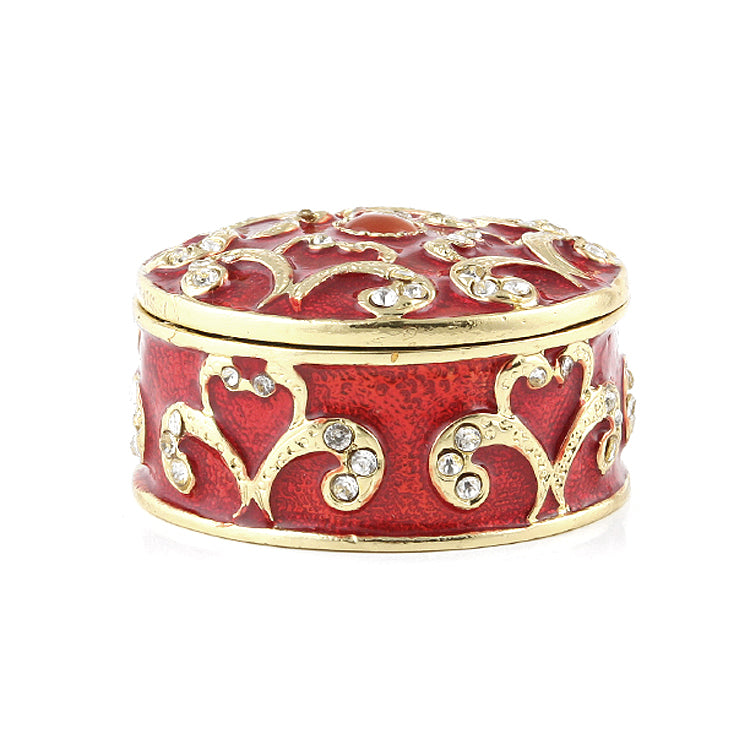 Red Keepsake Box With Hearts